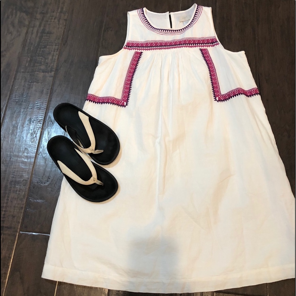 Loft outlet white dress L Petite